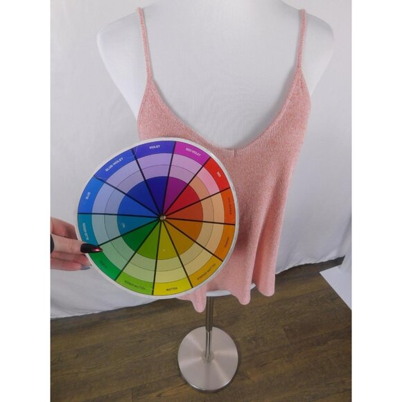 Forever 21 Pink Cami Tank Spaghetti Strap Knit Boho Witch M - Picture 8 of 9